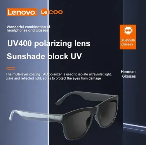 [Primeira Compra + Seguro Tarifrio] Lenovo Lecoo C8 culos De Sol Com Fone De Ouvido Bluetooth 5.0
